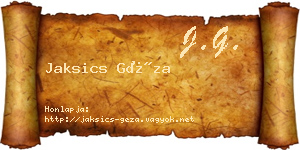 Jaksics Géza névjegykártya